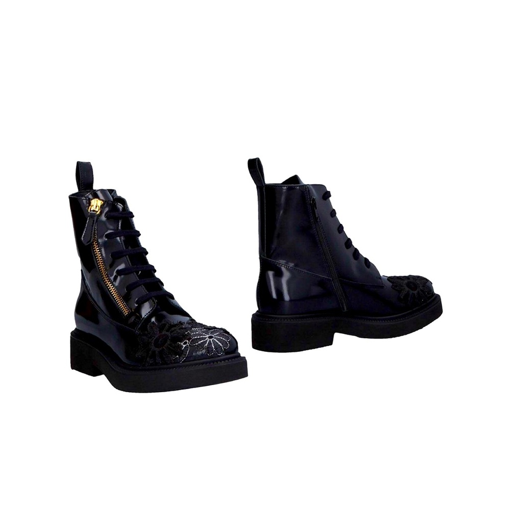 SGN Giancarlo Paoli 100% Leather Ankle Boots,size 7, color black